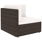 thumbnail of 4-tlg. Garten-Lounge-Set mit Kissen Braun Poly Rattan