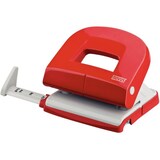 thumbnail of Locher E 216, rot/grau, Stanzleistung: 16 Blatt, Metallunterteil und Kunststoffoberteil, mit Anschlagschiene