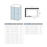 thumbnail of AICA Mampara de ducha corredera+panel lateral,vidrio templado 5mm,(1561-1601)x(880-900)x1850mm