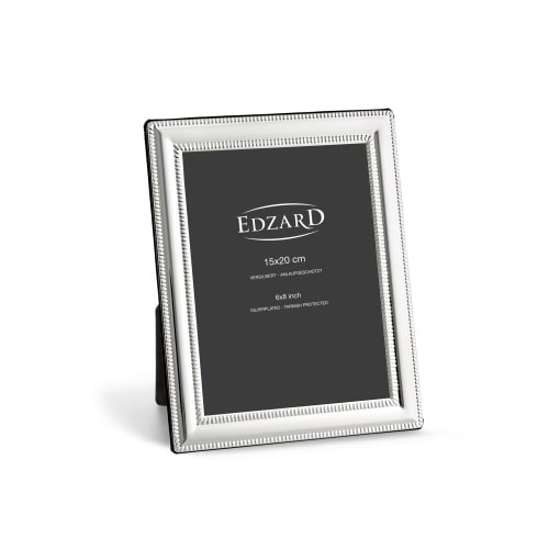 Bilderrahmen Matera (15x20 cm), Perlenrand, edel versilbert, anlaufgeschützt, 2 Aufhänger
