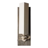 thumbnail of Lampe applique murale verticale en bois et galets "bord de mer" - Fabriquée à la main en France Blanc