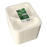 thumbnail of PAPSTAR 100 Siegelschalen, Zuckerrohr 2-geteilt 825 ml 4,2 cm x 18,5 cm x 23,5 cm weiss