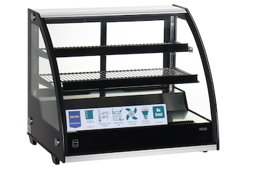 METRO PROFESSIONAL GCV1600 vitrina refrigerada de mesa, 81 x 59,5 x 68,5 cm, 127 L, negra