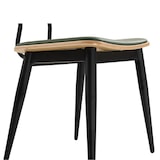 thumbnail of Gastro Holzstuhl Arvo Grün gepolstert | Sitzschale Eiche HPL | Stahlgestell