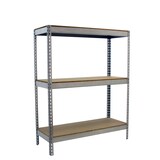 thumbnail of SimonRack Industrieregal, 1500x1500x750 mm, 400 kg am Biegepunkt, 3 Holzböden, Garagenregal, Verzinkt/Holz- Ecoforte