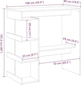 thumbnail of vidaXL Bartisch Schwarze Eiche 100 x 48 x 101,5 cm Holzwerkstoff