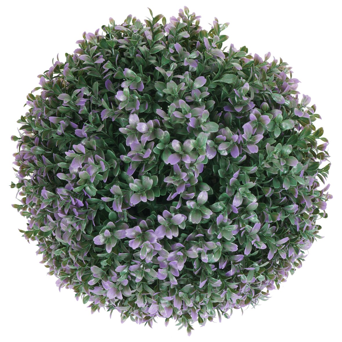 Künstlicher Busch HWC-L77, Buchskugel Dekopflanze Buchsbaumkugel Kunstpflanze Buxus, Outdoor Ø 35cm ~ lila