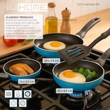 thumbnail of BERGNER - Set de 3 Sartenes Ø16/20/24cm de Aluminio prensado en Azul mate con Set 3pcs Utensilios de Cocina 32,8x33x7x1,4cm Xmart