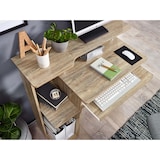 thumbnail of Computertisch WL1.171 Sonoma 94x90,5x48,5 cm Laptop Tisch Modern mit Tastaturauszug, PC-Tisch mit Drucker-Ablage platzsparend, Schreibtisch für