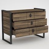 thumbnail of Kommode Sideboard mit 3 Schubladen Lost Metallfüße Walnuss