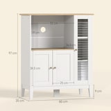 thumbnail of HOMCOM mueble auxiliar de cocina moderno con estantes 3 puertas compartimiento abierto y sistema anti-vuelco para comedor 80x35x97 cm blanco