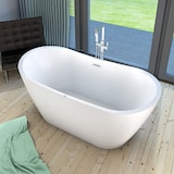 thumbnail of freistehende Badewanne Wanne F13 180x92cm Whirlpool mit Luftmassage mit Amatur AF05