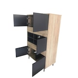 thumbnail of Möbilia Highboard | 5 Türen,4 offene Fächer | MDF mit glatter Nachbildungsfolie | antrhazit-natur  B78xT39xH130cm|25020100