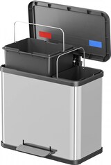 thumbnail of Mülltrennsystem Öko duo Plus L, Tret-Mülleimer, Abfalltrenner, Abfalleimer, Edelstahl, 17 + 9 L, 0630-200