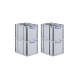 thumbnail of PROREGAL 4x Eurobox NextGen Color | HxBxT 22x30x40cm | 30 Liter | Griffe blau geschlossen | Glatter Boden | Eurobehälter