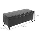 thumbnail of Aufbewahrungs-Truhe Sitzbank Kriens, Leder + Kunstleder, 112x45x45cm FSC®-zertifiziert ~ grau