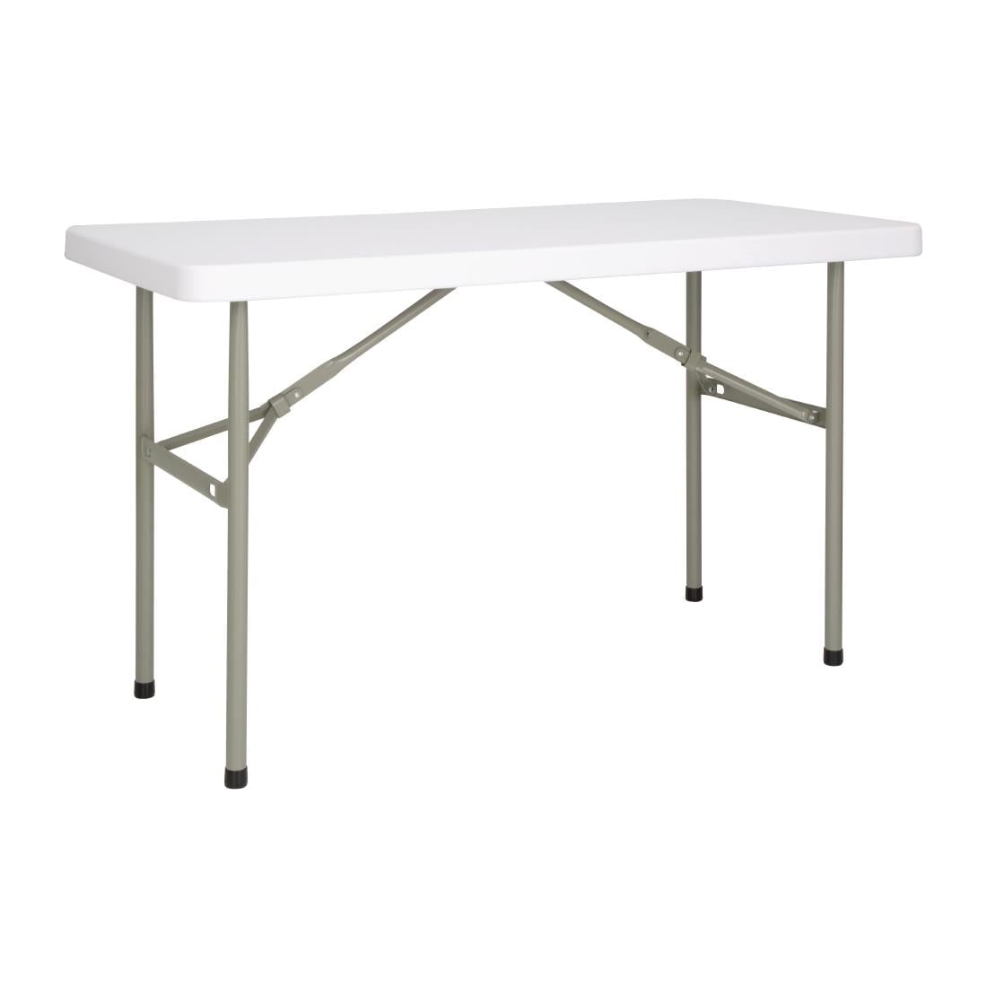Mesa plegable rectangular Bolero blanca, 122 cm