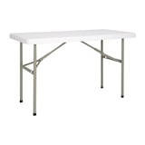 thumbnail of Mesa plegable rectangular Bolero blanca, 122 cm