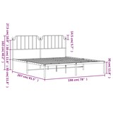 thumbnail of vidaXL Bedframe met hoofdbord metaal zwart 193x203 cm