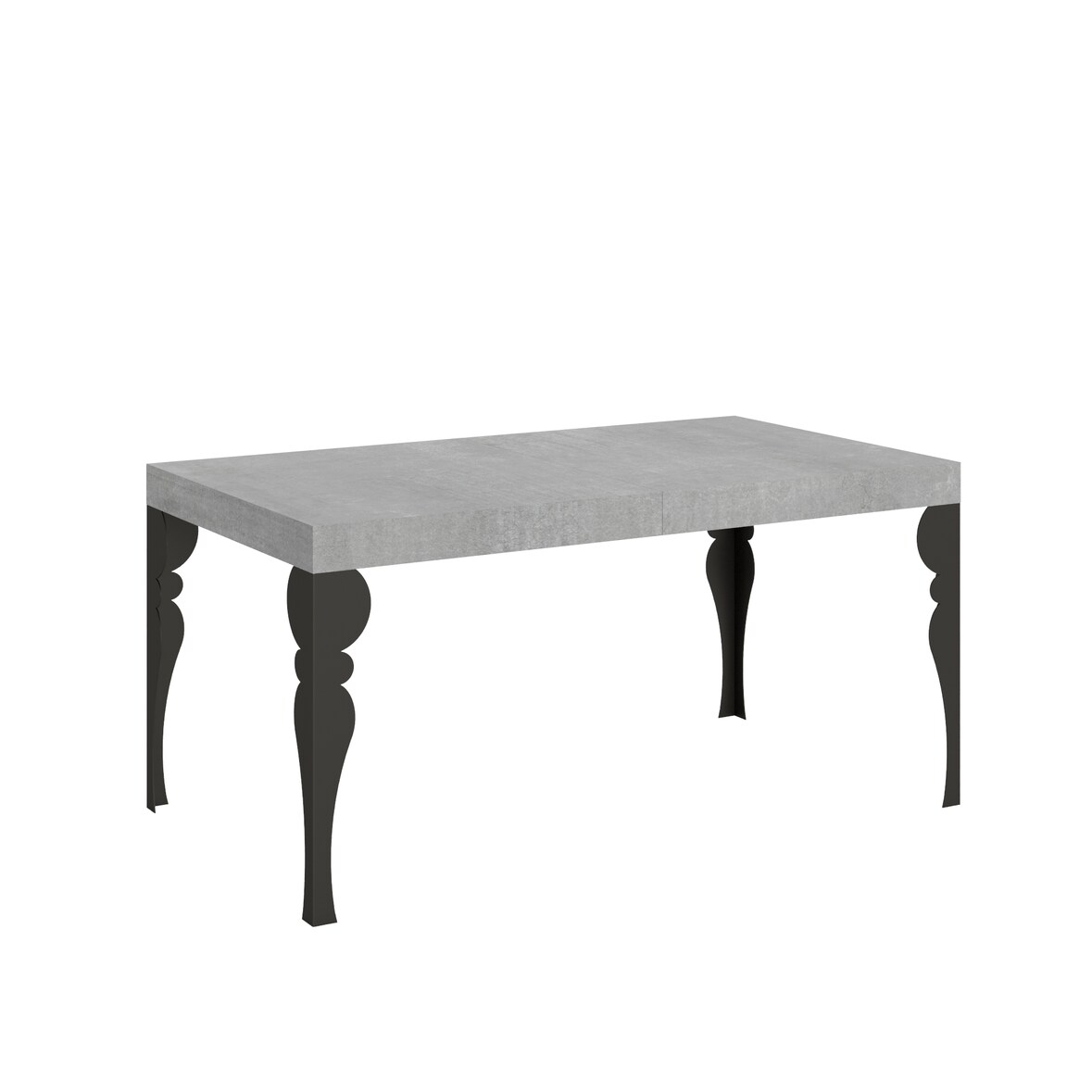 Mesa extensível Paxon 160/264x90 cm concreto pernas antracite