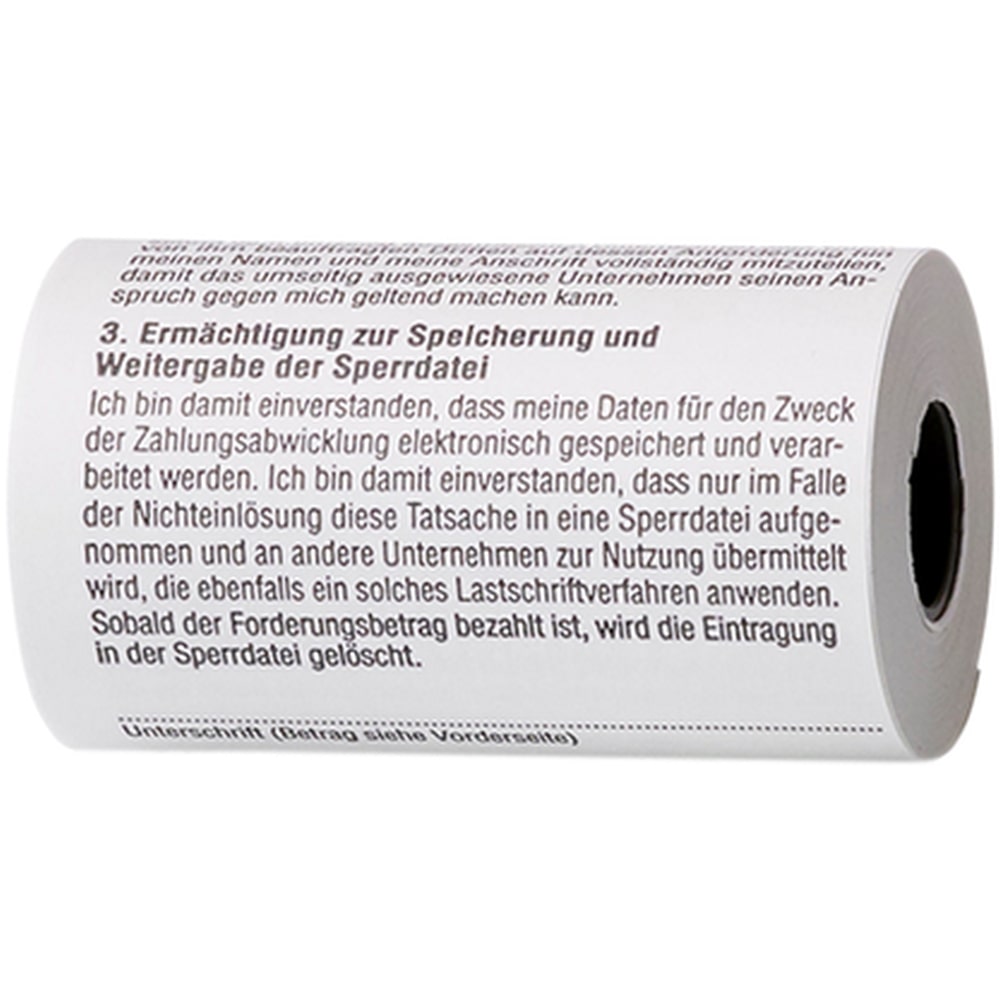 Thermorolle 57 x 36 x 12mm /12m weiß mit SEPA-Lastschrift VE=50 Stück