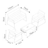 thumbnail of VCM Gartenmöbel-Set Sitzkissen Rot H. 76 x B. 222 x T. 119 cm