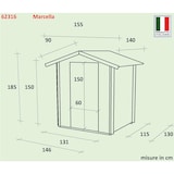 thumbnail of Gartenhaus Bh16 Marcella 146x130 aus naturbelassenem Fichtenholz 16 mm mit Einzeltür, OSB3-Dach und Boden, einfacher Aufbau