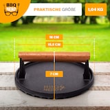 thumbnail of BBQ-Nerd® Fleischpresse aus Gusseisen mit Holzgriff - 21x11 cm rechteckig ? Fleischbeschwerer Burgereisen Grillpresse ? Grillgewicht für BBQ Fleisch
