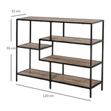 thumbnail of HOMCOM Scaffale Libreria Asimmetrica in Stile Industriale, in Legno e Metallo Nero, 120x32x95cm