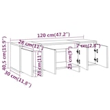thumbnail of vidaXL TV-Schrank Weiß 120x30x40,5 cm Holzwerkstoff