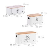thumbnail of Relaxdays Aufbewahrungsbox 3er Set, Kartoffeln, Zwiebeln, Knoblauch, Gemüsebox Deckel, Vorratsdose Küche, Metall, weiß