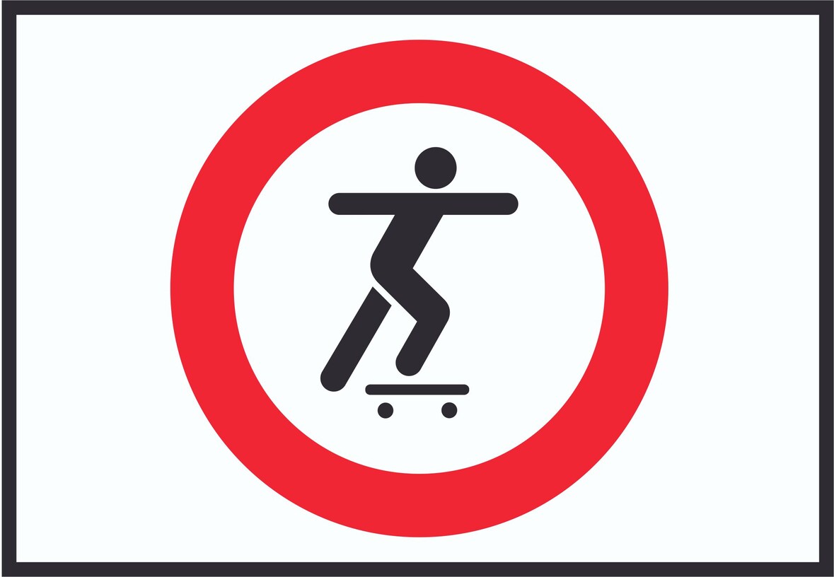 Skateboard fahren verboten Symbol Schild A1 (594x841mm)