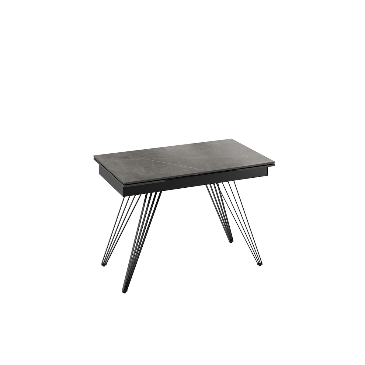 Stones Match 1 - Ausziehbarer Tisch (160/240 x 90 cm) aus schwarzer Keramik