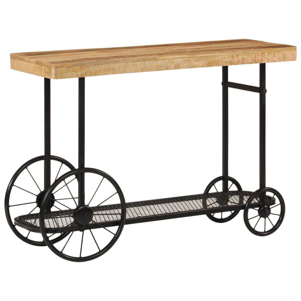 Table console 112x36x76 cm bois massif de manguier et fer Modèle Orion Confort