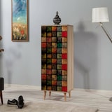thumbnail of Dmora Scarpiera Dgrandin, Mobile portascarpe, Armadio da ingresso multiuso, Mobiletto per calzature, 50x38h135 cm, Quercia e Multicolore