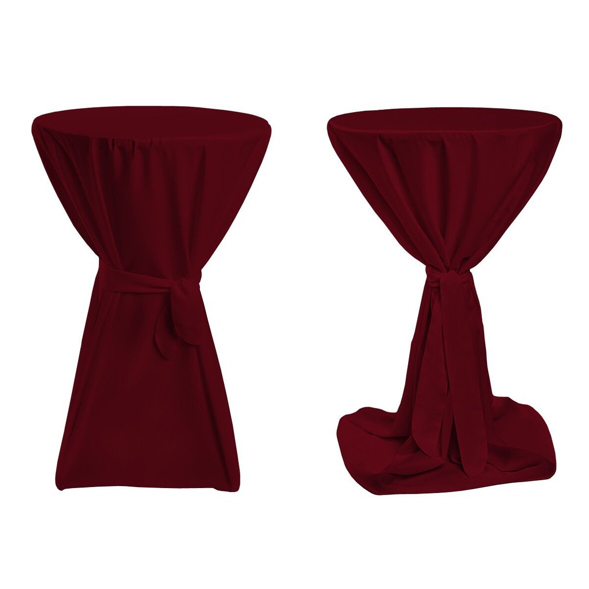 TexDeko Stehtischhusse Premium Bordeaux Ø 100cm mit Schleifenband