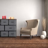 thumbnail of Relaxdays Kommode Industrial, HBT: 78,5 x 100 x 30 cm, 8 Schubladen, Stoff & Metall, Holzoptik, Sideboard, grau/braun