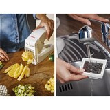 thumbnail of Leifheit taglierina per patatine fritte e bastoncini di verdura palstica/acciaio 2 inserti da 10 e 12 mm fondo antiscivolo bianco