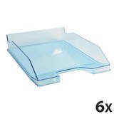thumbnail of Exacompta - Réf. 113236D - Carton de 6 Corbeilles à courrier COMBO MIDI - 34 x 25 x 6,5 cm - pour format A4 + - turquoise transparent glossy