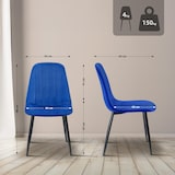 thumbnail of 4er Set Esszimmerstuhl Baxter Samt blau