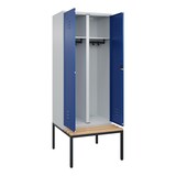 thumbnail of C+P Schwarz-Weiß-Spind Classic PLUS, Bank, 2 Abteile, 2120x800x815mm, 7035/5010