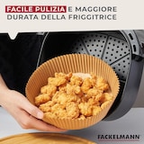 thumbnail of Fackelmann Carta da forno per friggitrice ad aria 50 pz, Vassoio per friggitrice rotondo, stampo monouso in polpa di legno, max 230 °C, 20x4,5 cm
