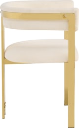 thumbnail of Merax 2er Set Esszimmerstühle Beige Chenille, Polsterstühle mit C-förmiger Rückenlehne, goldfarbenen Metallbeinen & 150 kg Belastbarkeit