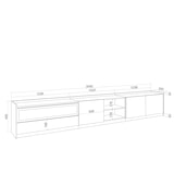 thumbnail of TV-Meubel, Lowboard, Woonkamer, Eetkamer, 310x50x37 cm, Voor tv's tot 80", Elektrische haard, Moderne stijl, Zwart/Eiken