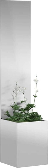 thumbnail of vidaXL Blumentopf mit dekorativem Paneel Silber 32 x 140 cm