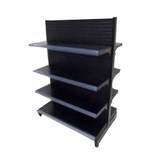 thumbnail of EUROP'METAL Gondole Centrale DEPART (Double Face) Noir H.143xP.30xL.133cm Base + 3 Tablettes supérieures et porte étiquettes G3PROF300N