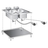 thumbnail of Gastro Inox inbouw friteuse met 2x10 liter van roestvrij staal 600x600x380mm