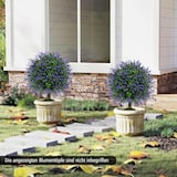 thumbnail of COSTWAY 2 Kunstplanten, 58 cm, Buxus met Lavendelbomen in Paars en Bladeren, Kunstboom met Pot