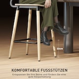 thumbnail of Barhocker 2er Set mit Rückenlehne und Fußstütze Naturholz Optik 47x41x94 cm Stahlgestell pulverbeschichtet stabil platzsparend