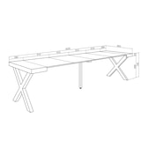 thumbnail of Consolle allungabile, Tavolo consolle allungabile, 302x90x73cm, Per 14 persone, Gambe in legno, Stile moderno, Nero _ 336_49